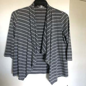 Charming Charlie size S grey 3/4 sleeve sweater cardigan jacket